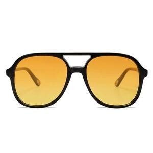 Polarized Aviator Sunglasses Classic 70s Vintage Square Yellow